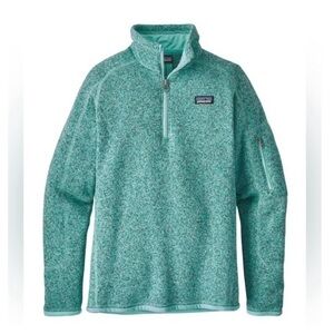 Patagonia Better Sweater 1/4 Zip Fleece Jacket Light Blue Green Size Medium